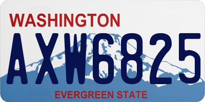 WA license plate AXW6825