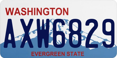 WA license plate AXW6829