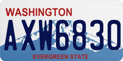 WA license plate AXW6830