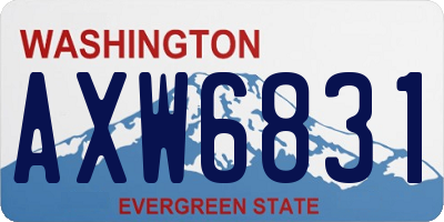 WA license plate AXW6831