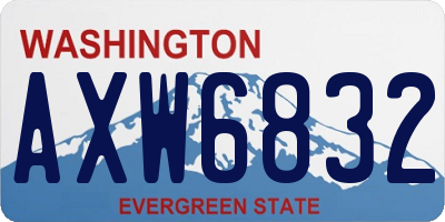 WA license plate AXW6832