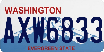 WA license plate AXW6833