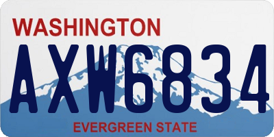 WA license plate AXW6834