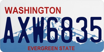 WA license plate AXW6835