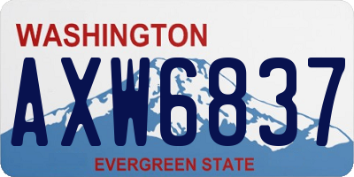 WA license plate AXW6837