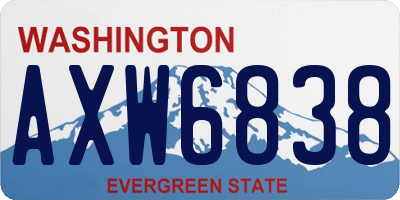 WA license plate AXW6838