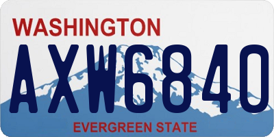 WA license plate AXW6840