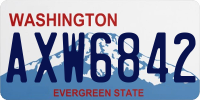 WA license plate AXW6842