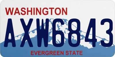 WA license plate AXW6843