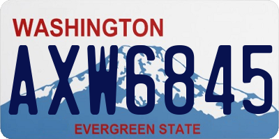 WA license plate AXW6845