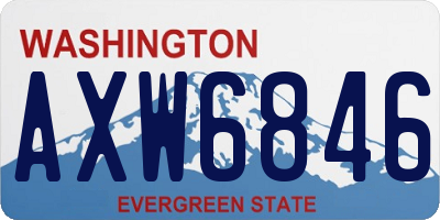 WA license plate AXW6846