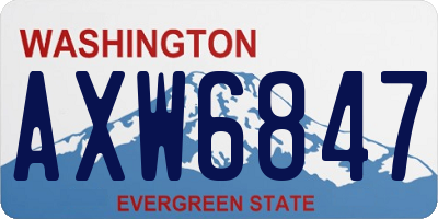 WA license plate AXW6847