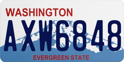 WA license plate AXW6848