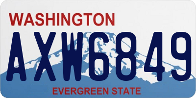 WA license plate AXW6849