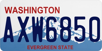 WA license plate AXW6850