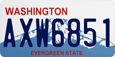 WA license plate AXW6851