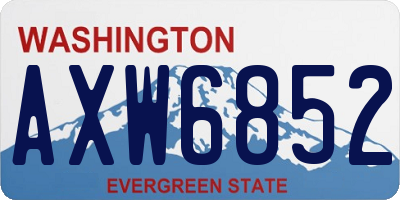 WA license plate AXW6852