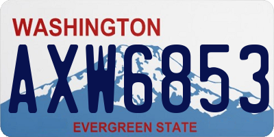 WA license plate AXW6853