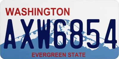 WA license plate AXW6854