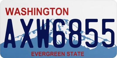 WA license plate AXW6855