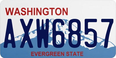 WA license plate AXW6857