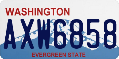 WA license plate AXW6858