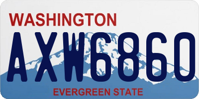 WA license plate AXW6860