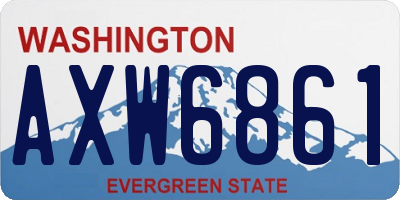 WA license plate AXW6861