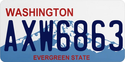 WA license plate AXW6863