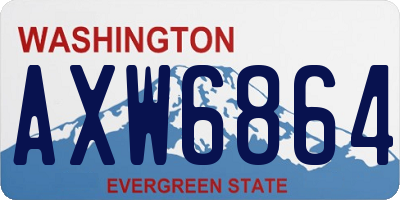 WA license plate AXW6864