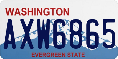 WA license plate AXW6865