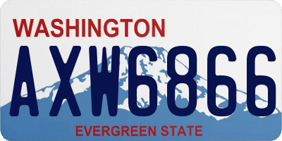 WA license plate AXW6866