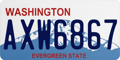 WA license plate AXW6867