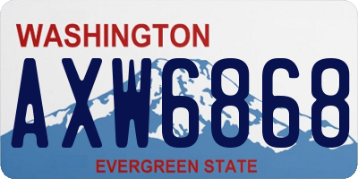 WA license plate AXW6868