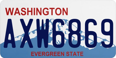 WA license plate AXW6869