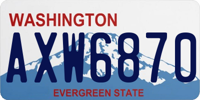 WA license plate AXW6870