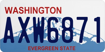 WA license plate AXW6871