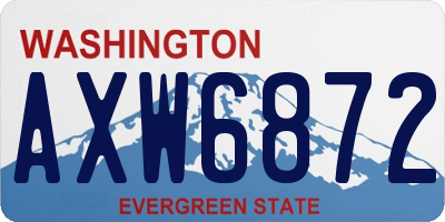 WA license plate AXW6872