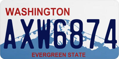 WA license plate AXW6874