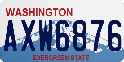 WA license plate AXW6876
