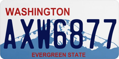 WA license plate AXW6877