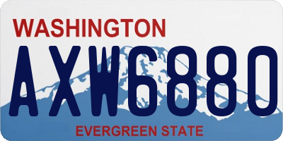WA license plate AXW6880