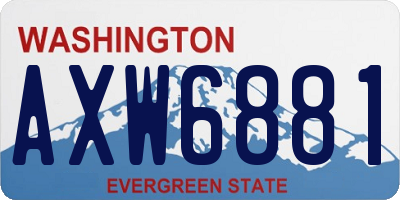 WA license plate AXW6881