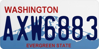 WA license plate AXW6883
