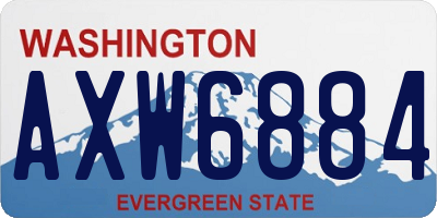 WA license plate AXW6884