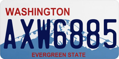 WA license plate AXW6885