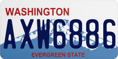 WA license plate AXW6886