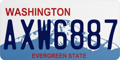 WA license plate AXW6887