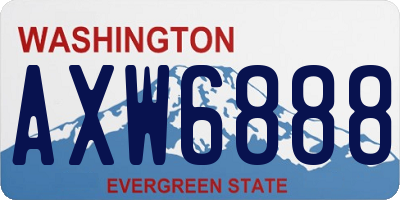 WA license plate AXW6888