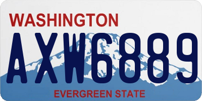 WA license plate AXW6889